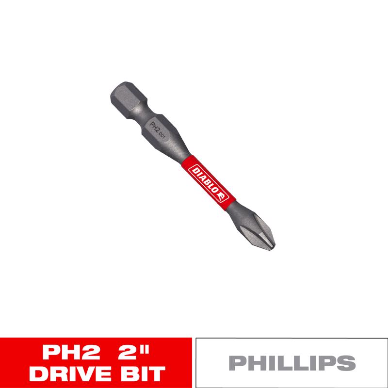 Diablo Phillips #2 X 2 in. L Driver Bit