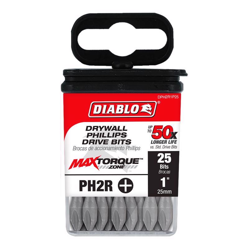 Diablo Phillips Reduced #2 X 1 in. L Driver Bit 25 pk