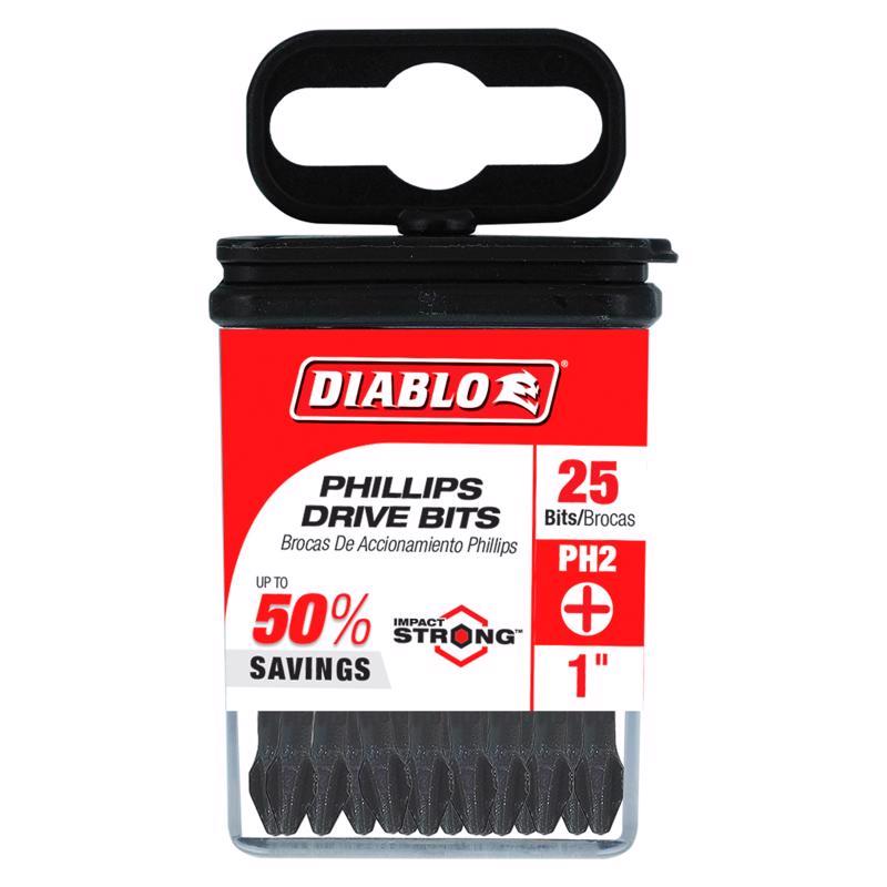 Diablo Phillips #2 X 1 in. L Driver Bit 25 pk