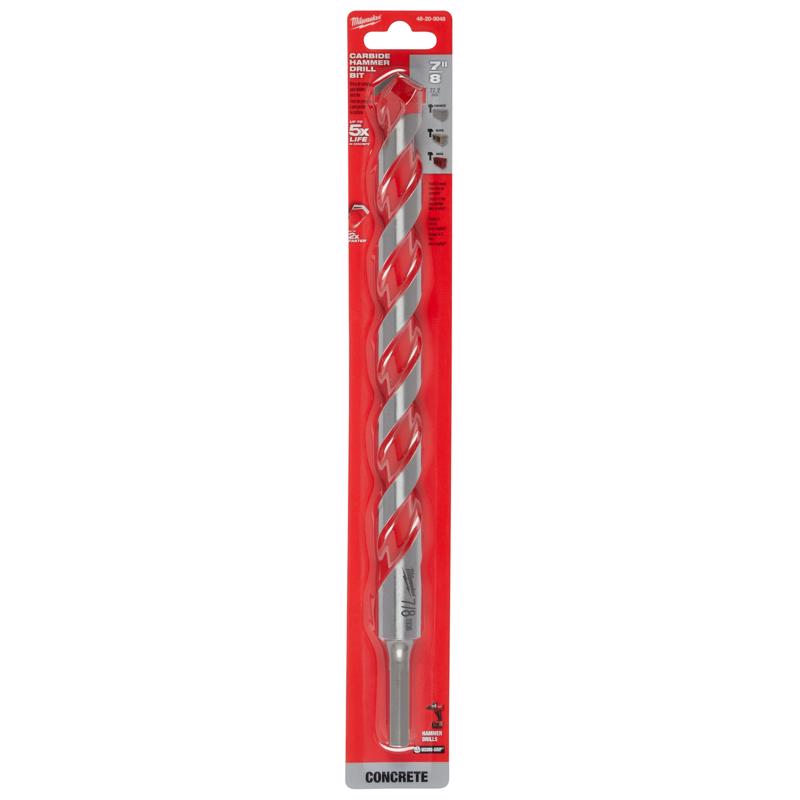 Milwaukee Shockwave 7/8 in. X 12 in. L Carbide Hammer Drill Bit 3-Flat Shank