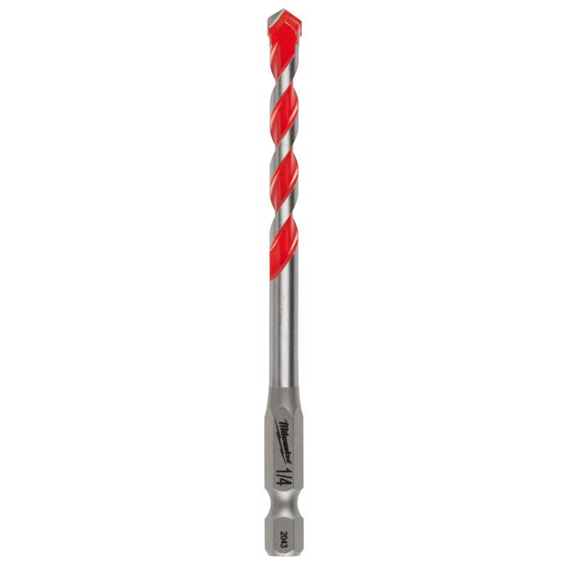 Milwaukee Shockwave 1/4 in. X 4 in. L Carbide Hammer Drill Bit Hex Shank