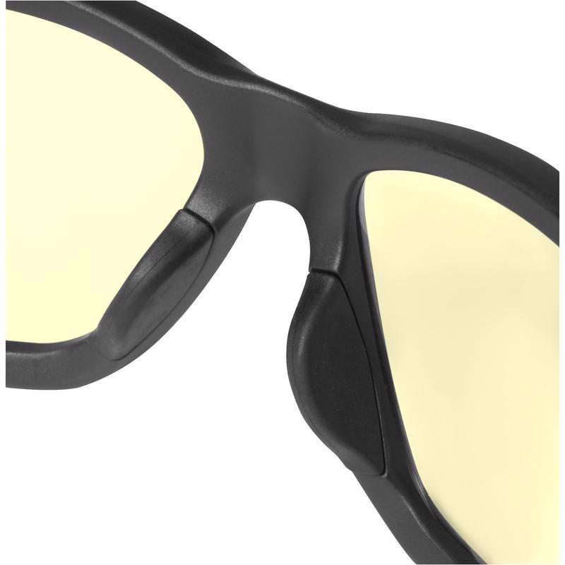 Milwaukee Anti-Fog Impact-Resistant Safety Glasses Yellow Lens Black/Red Frame