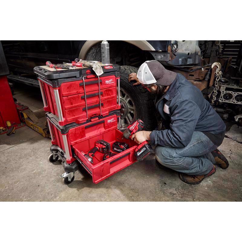 Milwaukee Packout 22 in. Modular 2-Drawer Tool Box Black/Red