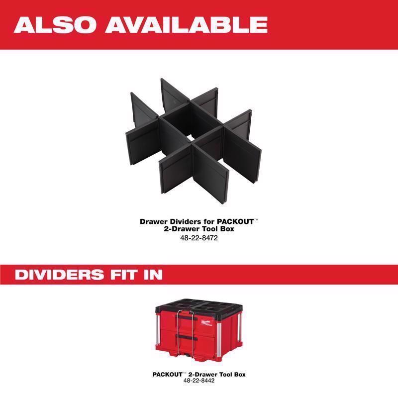 Milwaukee Packout 22 in. Modular 2-Drawer Tool Box Black/Red