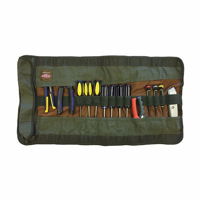 Bucket Boss 26 in. W X 14.5 in. H Canvas Tool Roll Pouch 25 pocket Green