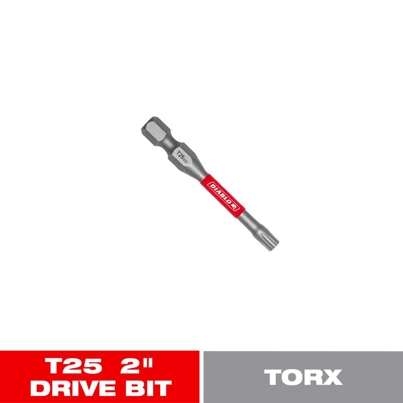 Diablo Torx #25 X 2 in. L Driver Bit Black Oxide