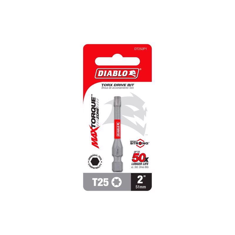 Diablo Torx #25 X 2 in. L Driver Bit Black Oxide