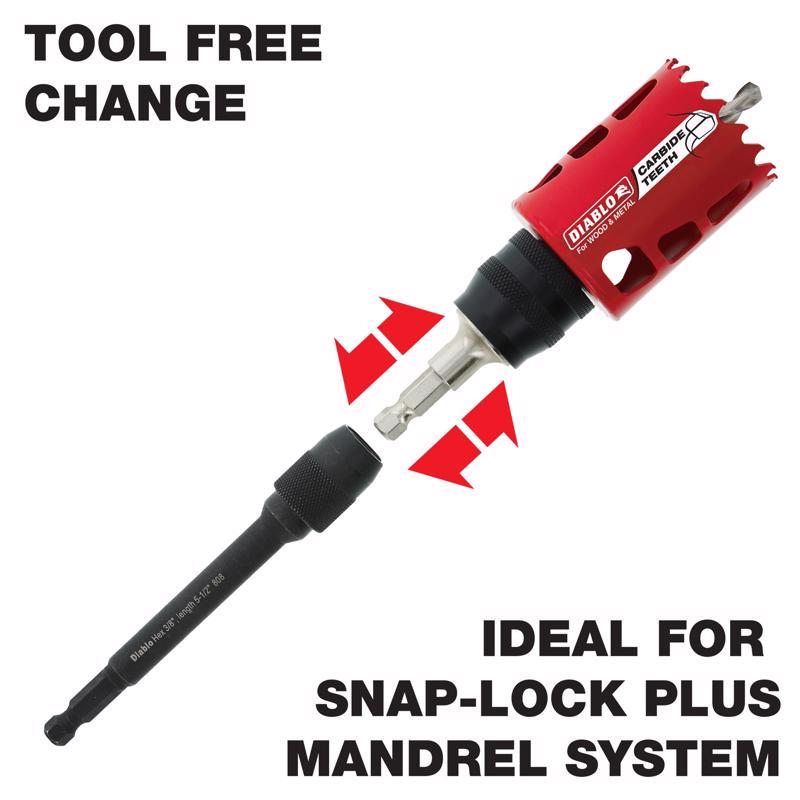 Diablo Universal 12 in. L X 3/8 in. D Hole Saw Extension