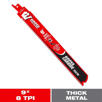 Diablo Amped 9 in. Carbide Tipped Reciprocating Saw Blade 8 TPI