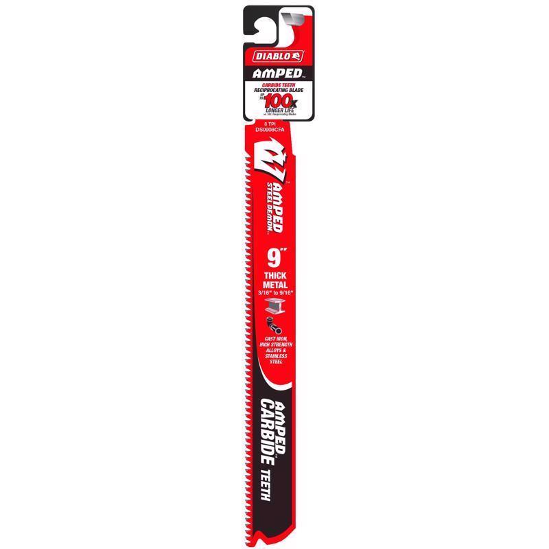 Diablo Amped 9 in. Carbide Tipped Reciprocating Saw Blade 8 TPI