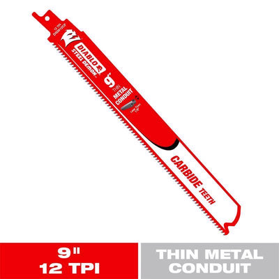 Diablo Steel Demon 9 in. Carbide Tipped Reciprocating Saw Blade 12 TPI