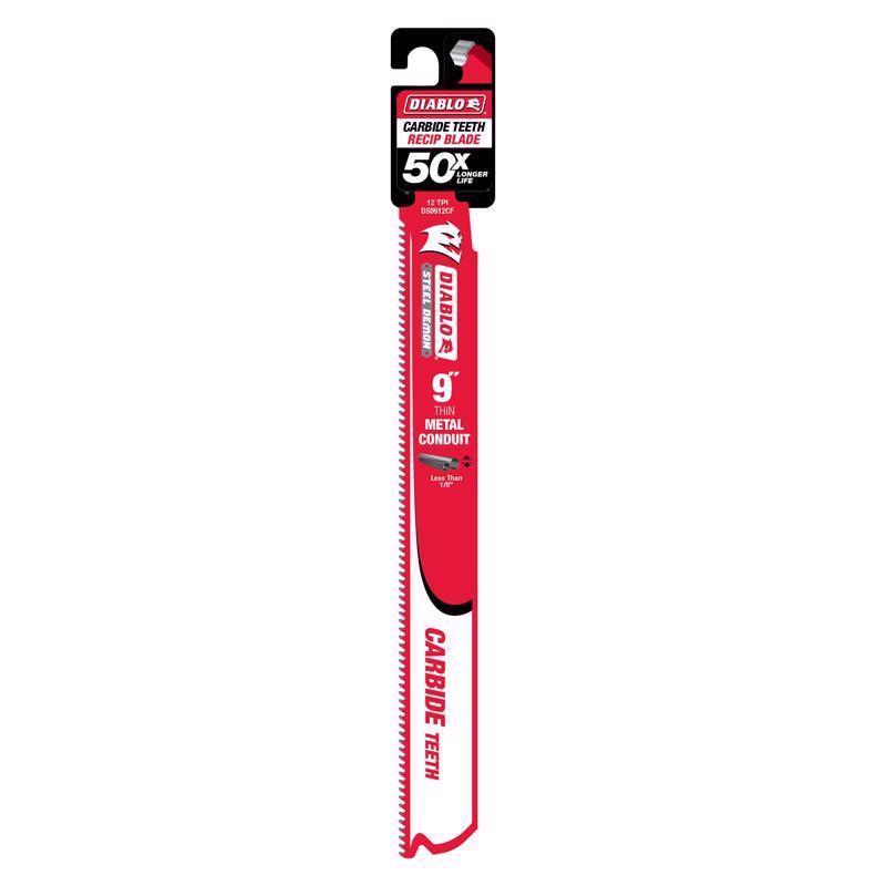 Diablo Steel Demon 9 in. Carbide Tipped Reciprocating Saw Blade 12 TPI
