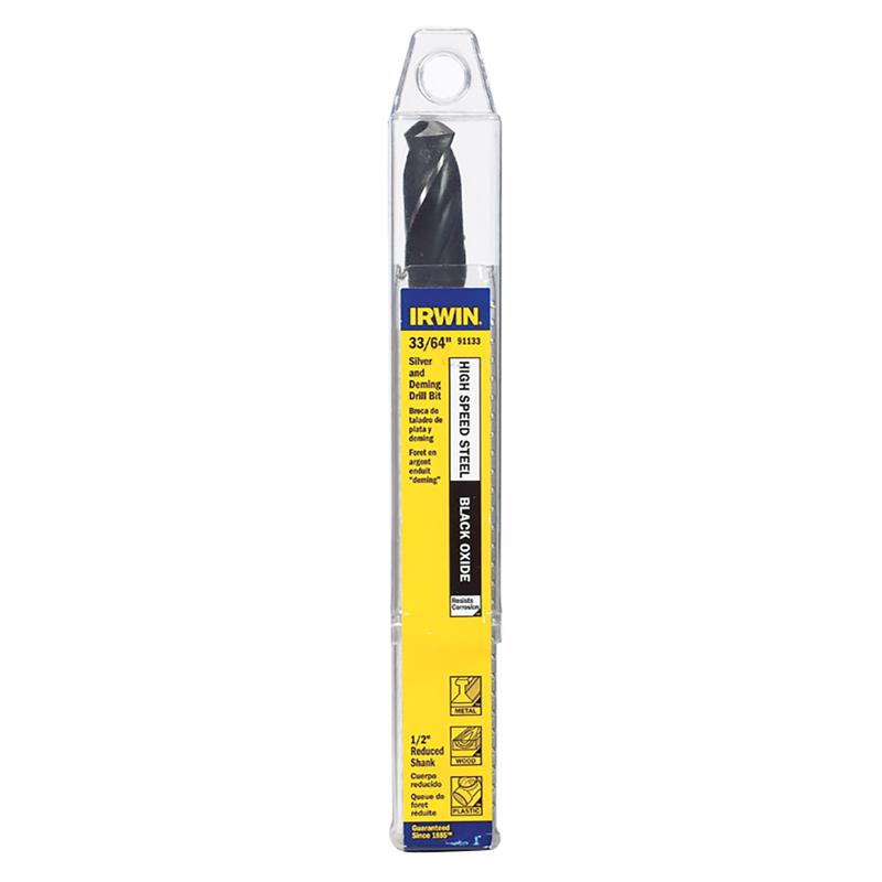 Irwin 33/64 in. X 6 in. L High Speed Steel Drill Bit Straight Shank