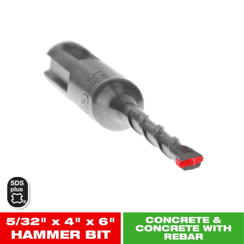 Diablo 5/32 in. X 6 in. L Carbide Tipped 2-Cutter Hammer Drill Bit SDS-Plus Shank