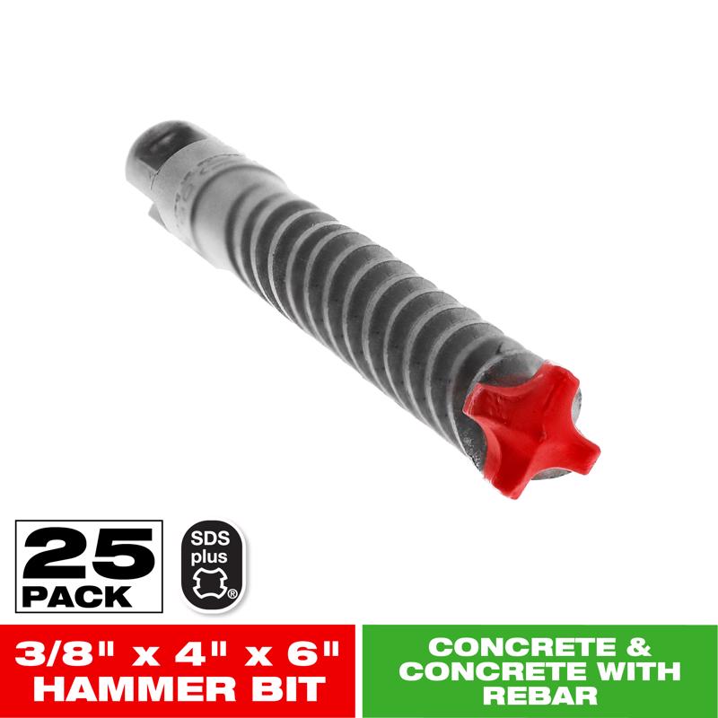 Diablo Rebar Demon 3/8 in. X 6 in. L Carbide Hammer Drill Bit SDS-Plus Shank 25 pk