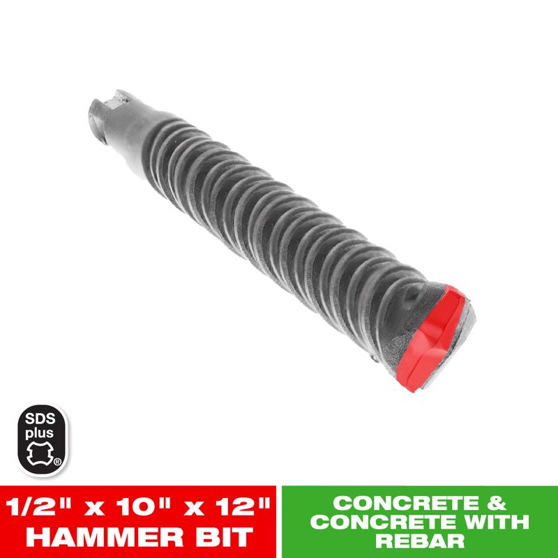Diablo 1/2 in. X 12 in. L Carbide Tipped 2-Cutter Hammer Drill Bit SDS-Plus Shank