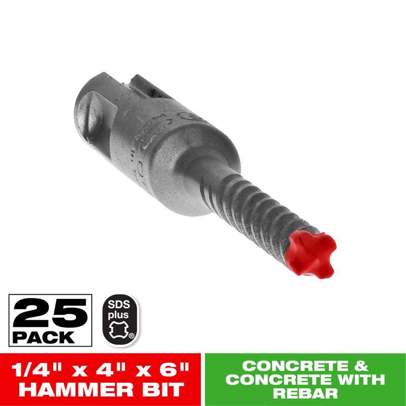 Diablo Rebar Demon 1/4 in. X 6 in. L Carbide Hammer Drill Bit SDS-Plus Shank 25 pk