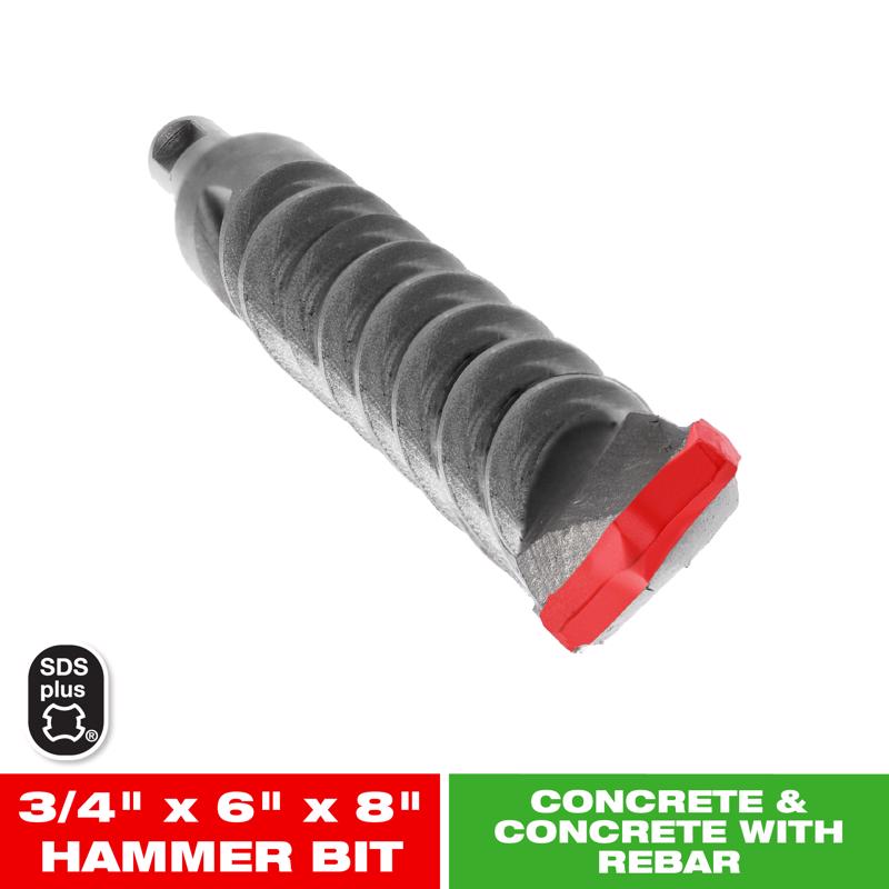 Diablo 3/4 in. X 8 in. L Carbide Tipped 2-Cutter Hammer Drill Bit SDS-Plus Shank