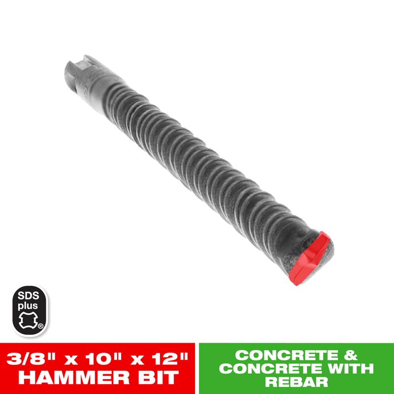 Diablo 3/8 in. X 12 in. L Carbide Tipped 2-Cutter Hammer Drill Bit SDS-Plus Shank