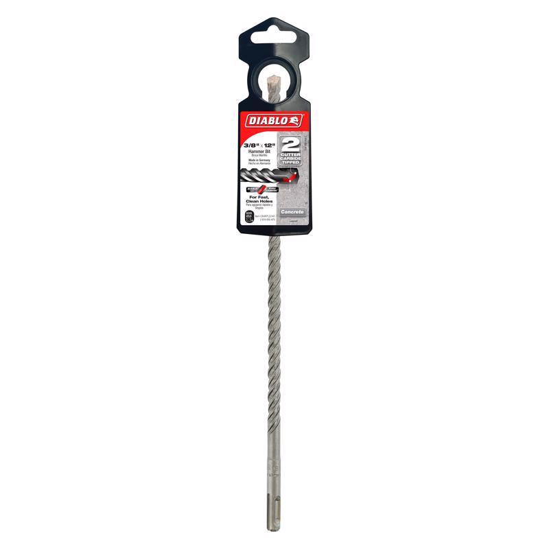 Diablo 3/8 in. X 12 in. L Carbide Tipped 2-Cutter Hammer Drill Bit SDS-Plus Shank