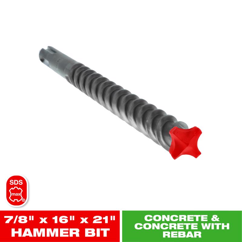 Diablo Rebar Demon 7/8 in. X 21 in. L Carbide Tipped Hammer Drill Bit SDS-Max Shank