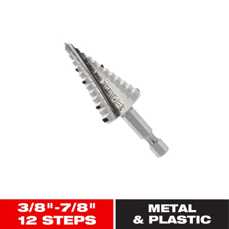 Diablo 7/8 in. X 2-3/4 in. L Metal Impact Step Drill Bit Hex Shank