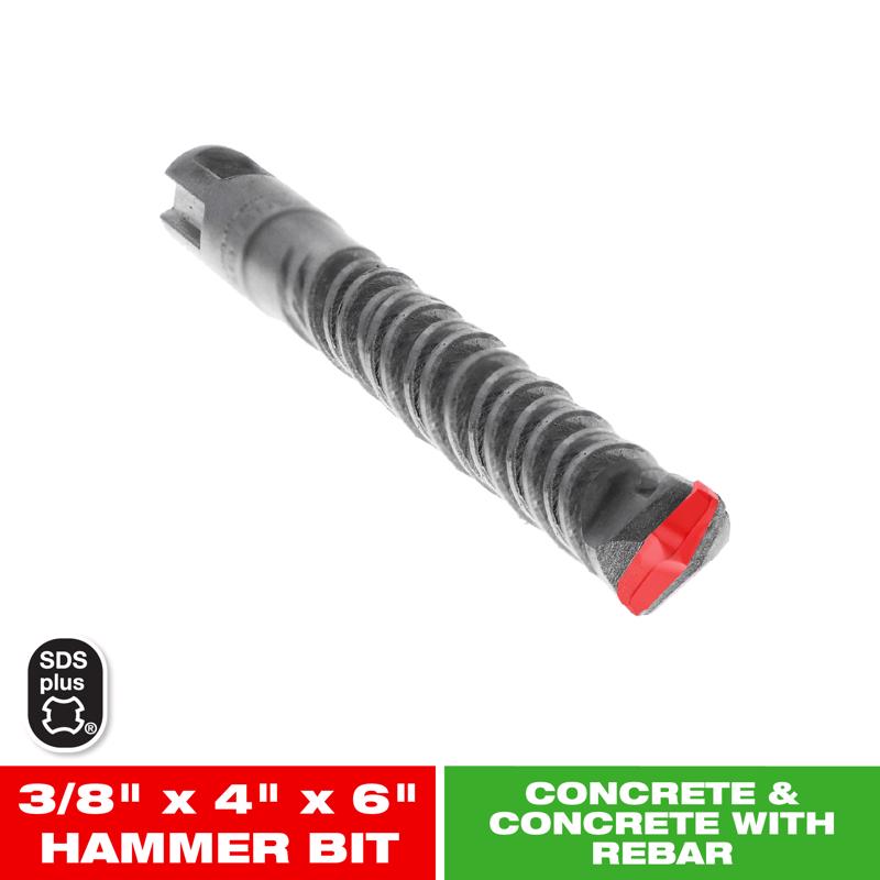 Diablo 3/8 in. X 6 in. L Carbide Tipped 2-Cutter Hammer Drill Bit SDS-Plus Shank