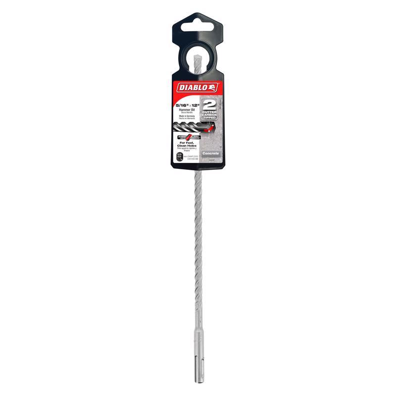 Diablo 3/8 in. X 6 in. L Carbide Tipped 2-Cutter Hammer Drill Bit SDS-Plus Shank