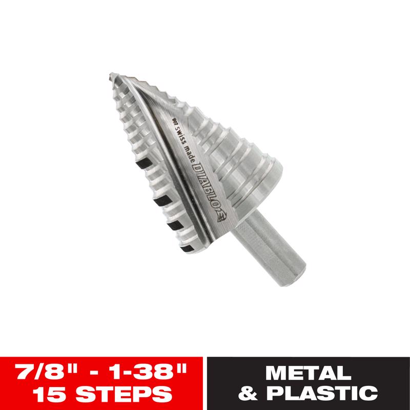 Diablo 1-3/8 in. X 2-29/32 in. L Metal Step Drill Bit 3-Flat Shank