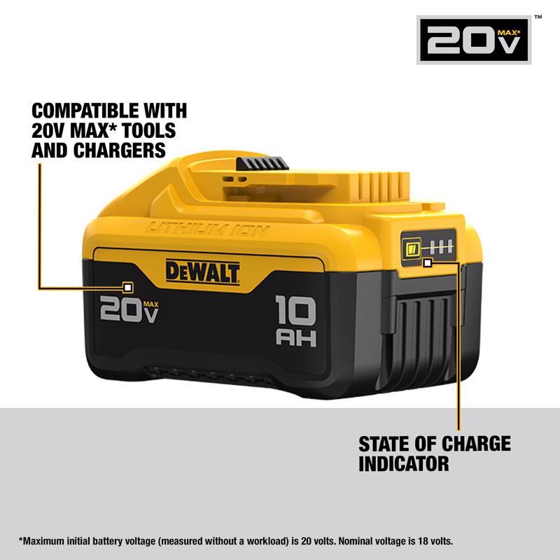 DeWalt 20V MAX DCB210-2 10 Ah Lithium-Ion Battery 2 pc