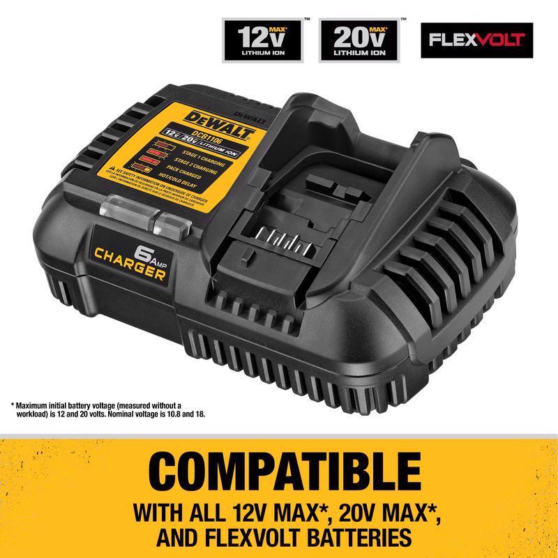 DeWalt 20V MAX DCB1106 20 V Lithium-Ion 6 Amp Battery Charger