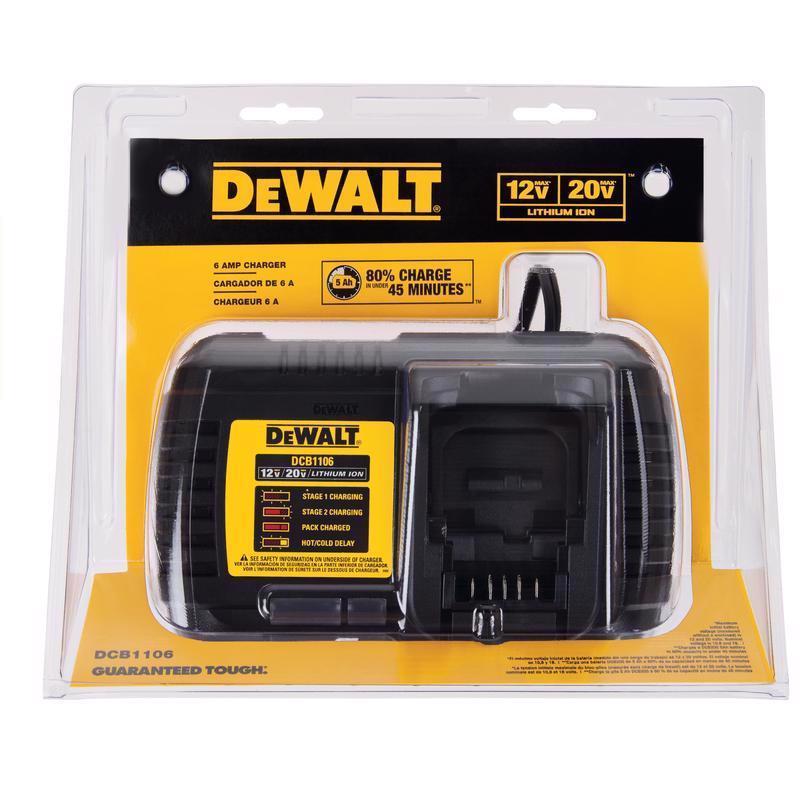 DeWalt 20V MAX DCB1106 20 V Lithium-Ion 6 Amp Battery Charger