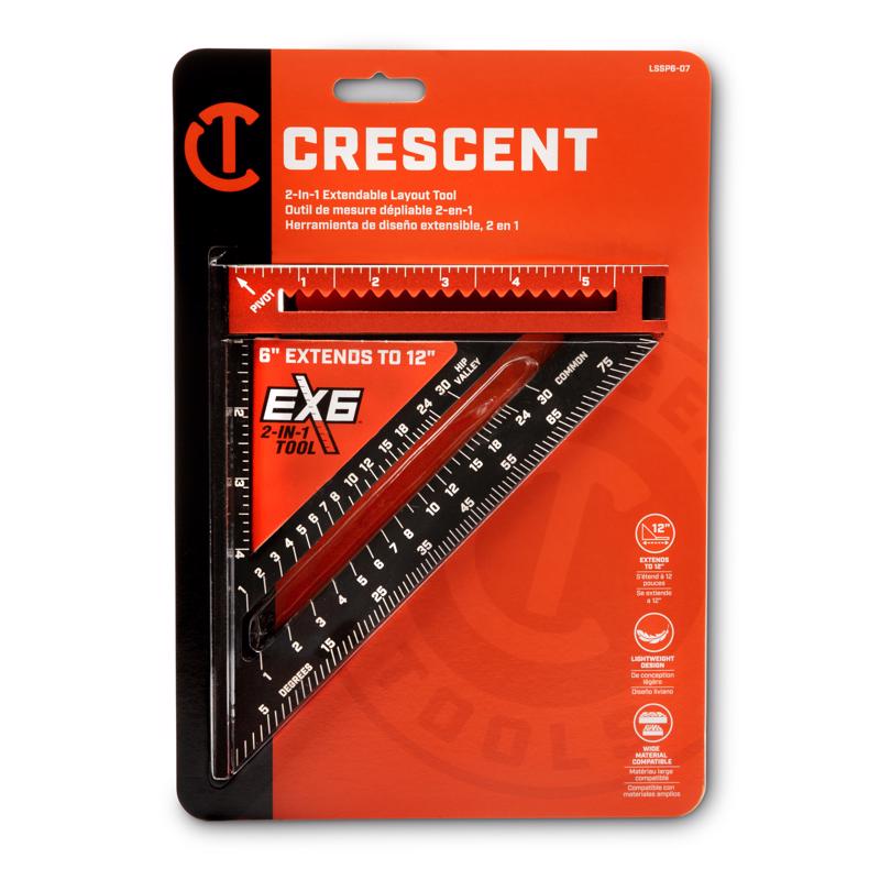 Crescent Lufkin 12.52 in. L X 1.2 in. H Aluminum Extendable 2-in-1 Layout Tool