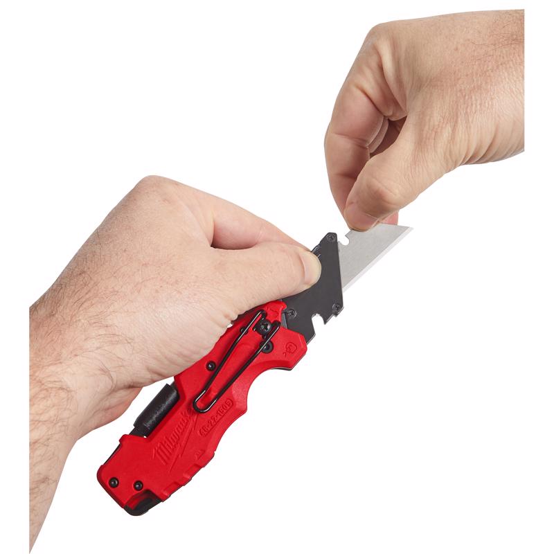 Milwaukee Fastback 8-3/4 in. Folding 6-in-1 Utility Knife Red