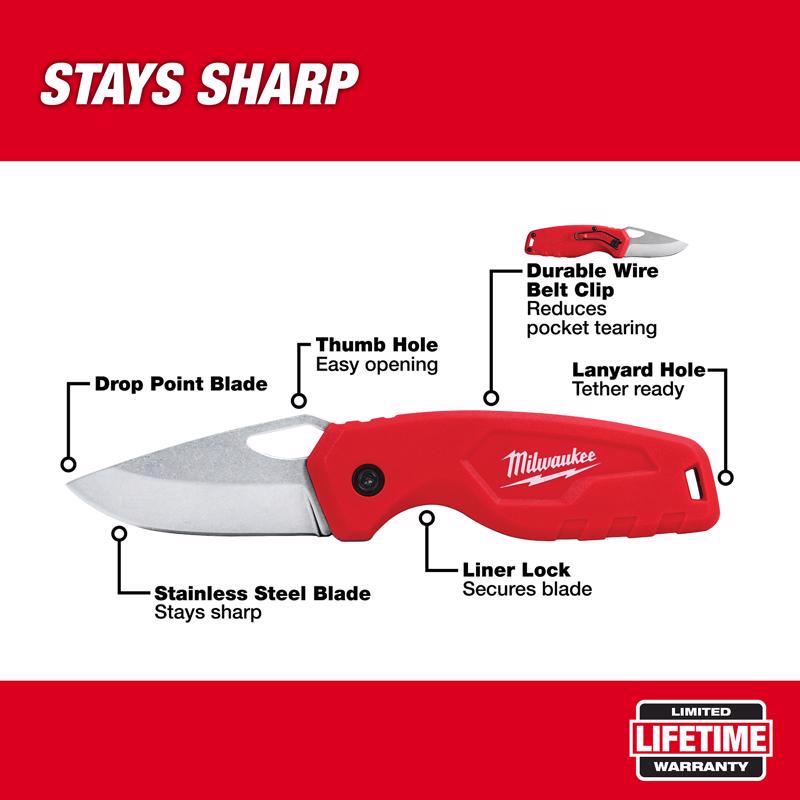 Milwaukee 6 in. Folding Compact Utility Knife Red