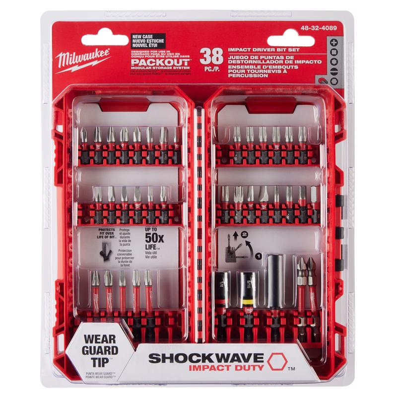 Milwaukee Assorted Impact Driver Bit Set Alloy Steel 38 pc
