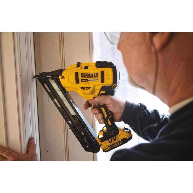 DeWalt 20V MAX XR 15 Ga. Cordless Angled Finish Nailer Tool Only 20 V