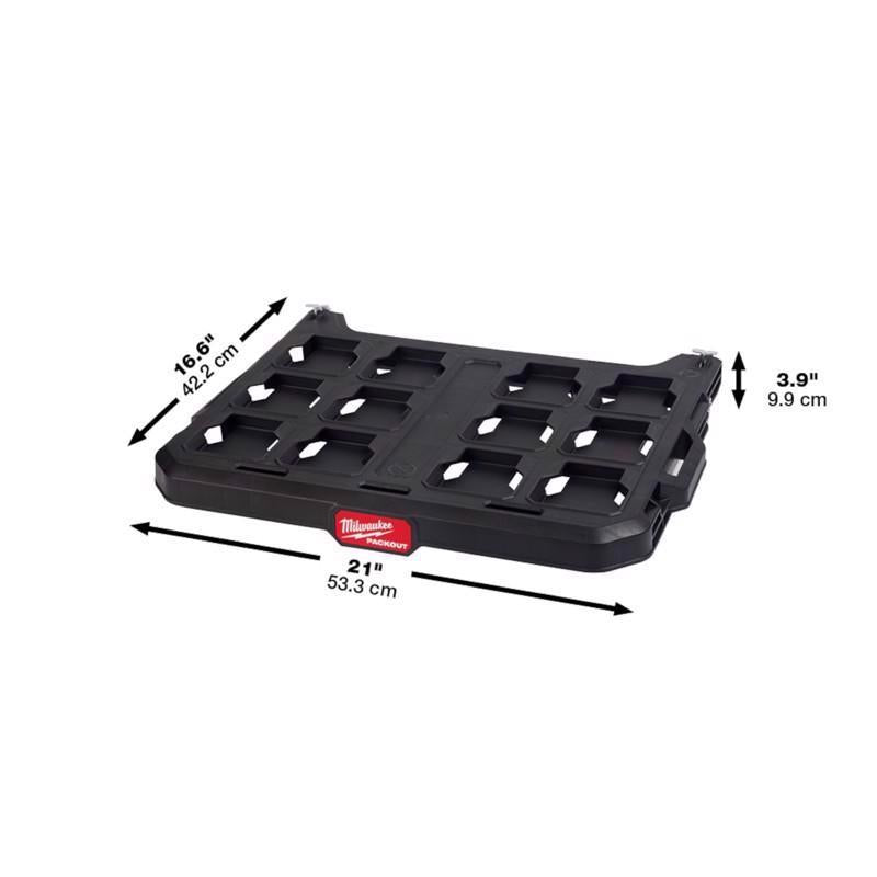 Milwaukee Packout 3.9 in. H X 21 in. W X 16.6 in. D Black Metal/Plastic Shelf Rack