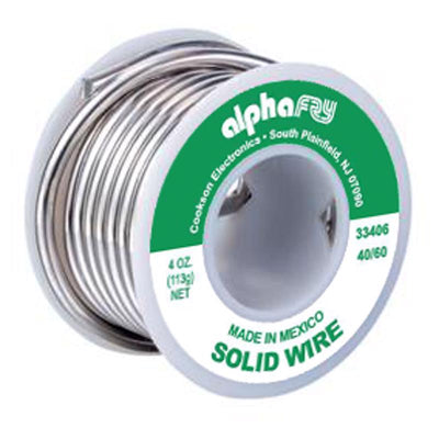 Alpha Fry 4 oz Solid Wire Solder Tin/Lead 40/60