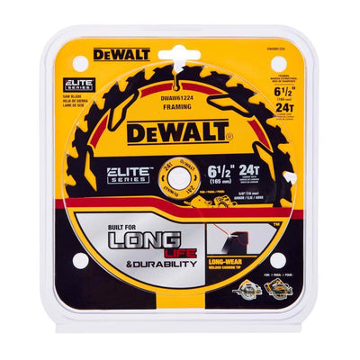 DeWalt Elite Series 6-1/2 in. D X 5/8 in. Carbide Circular Saw Blade 24 teeth