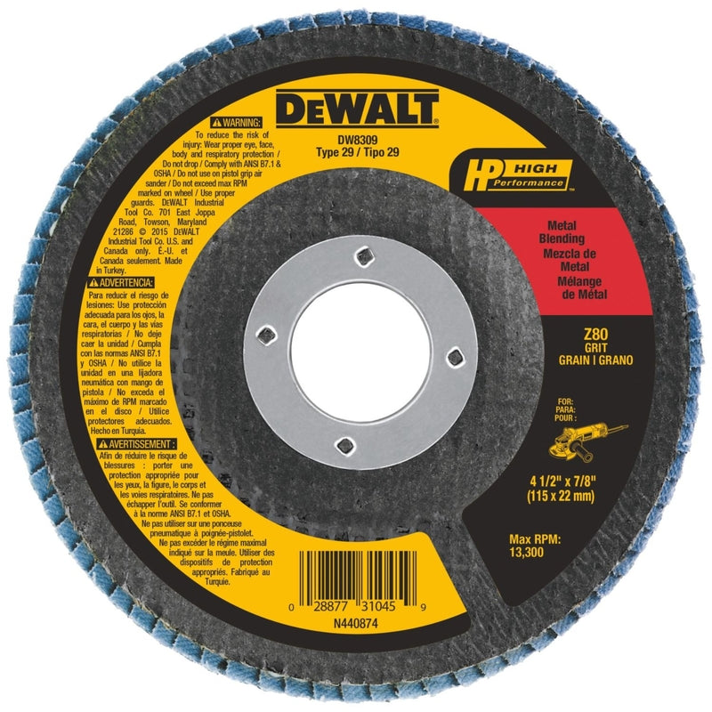 DeWalt 4-1/2 in. D X 7/8 in. Zirconia Flap Disc Cut-Off Wheel DW8309