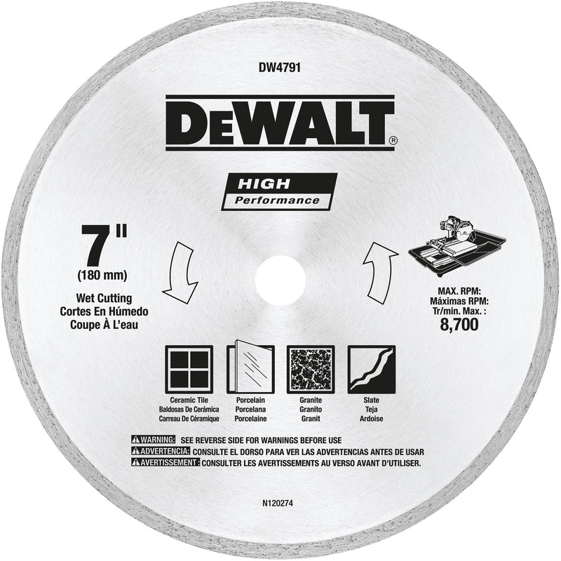 DeWalt High Performance 7 in. D X 5/8 in. Diamond Wet Tile Blade