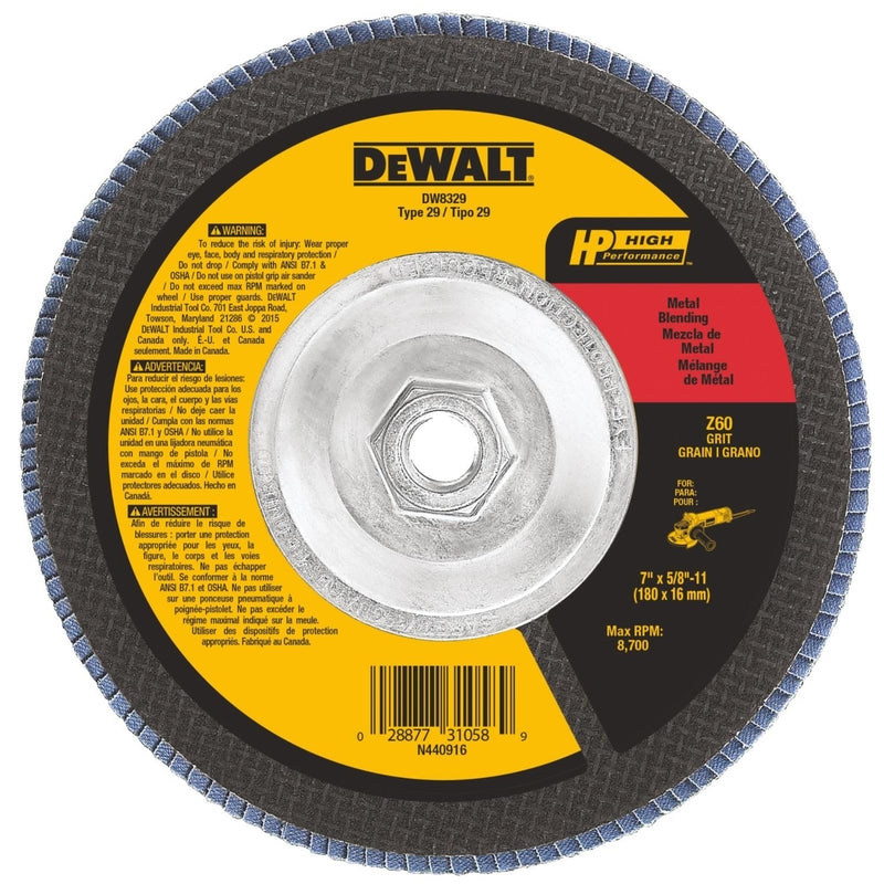 DeWalt 7 in. D X 5/8-11 in. Fiberglass Zirconia Flap Disc Cut-Off Wheel DW8329