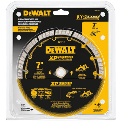 DeWalt XP Extended Performance 7 in. D X 5/8 in. Diamond Turbo Segmented Cut-Off Blade