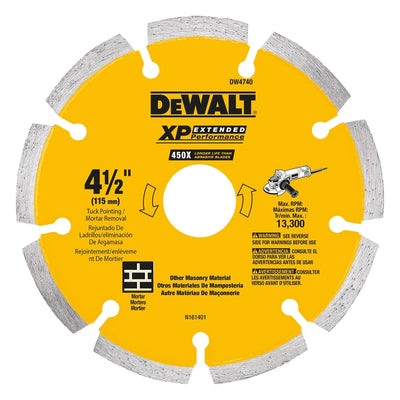 DeWalt XP 4-1/2 in. D X 5/8 in. Diamond Tuck Point Cut-Off Blade