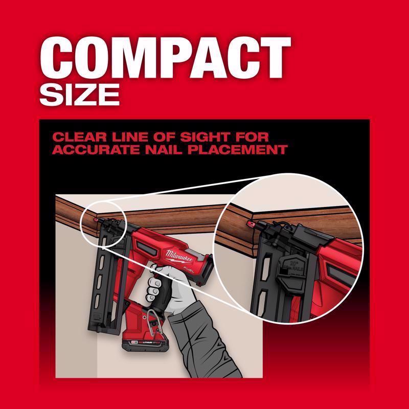 Milwaukee M18 FUEL 16 Ga. 18 Volt Brushless 20 deg Angled Finish Nailer