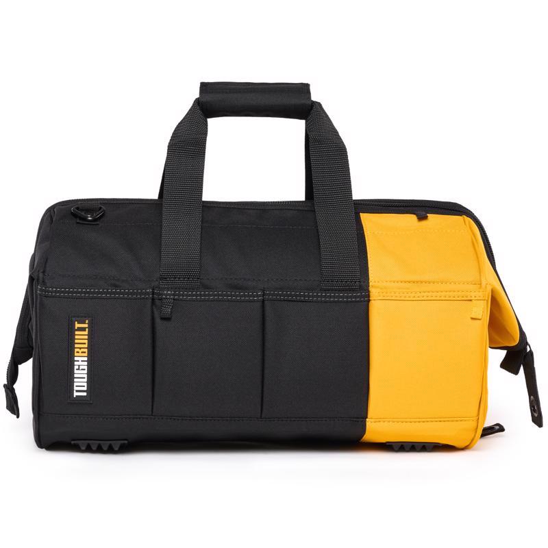 ToughBuilt 16 in. W X 10 in. H Polyester Massive Mouth Tool Bag 38 pocket Black/Gray/Orange