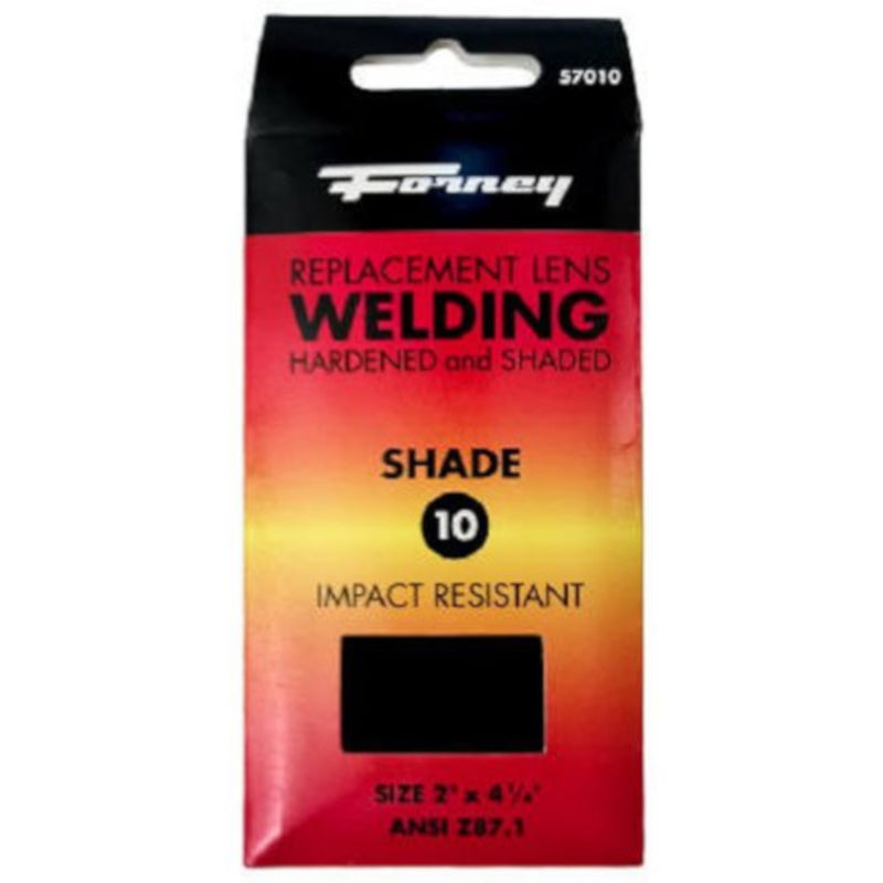 Forney 2 in. H X 4.3 in. W Hardened Glass Welding Helmet Lens 10 Black