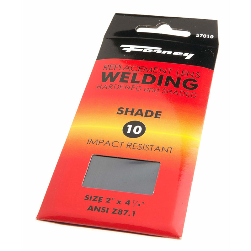 Forney 2 in. H X 4.3 in. W Hardened Glass Welding Helmet Lens 10 Black