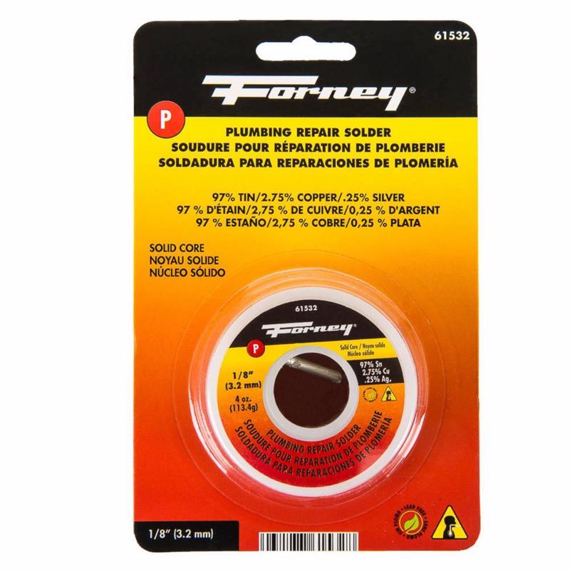 Forney 4 oz Lead-Free Plumbing Solder 0.13 in. D Tin/Copper/Silver 97/2.75/0.25